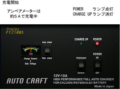 スポーツ/アウトドアバッテリー充電器 12V 10A AUTO CRAFT 日本製 ほぼ未使用