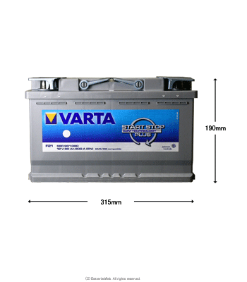 VARTA SILVER Dynamic AGM 580-901-080 サイズ イメージ