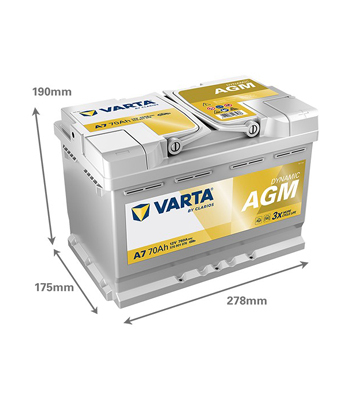 VARTA SILVER Dynamic AGM 570-901-076 �T�C�Y �C���[�W
