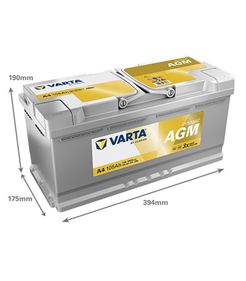VARTA Dynamic AGM 605-901-095 �T�C�Y �C���[�W